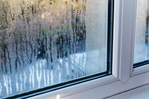 Condensation on window to represent high humidity levels.